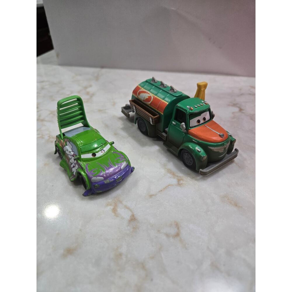 2 Disney Pixar Vehicles Cars The Movie Wingo and Chug the Fuel Truck Diecast